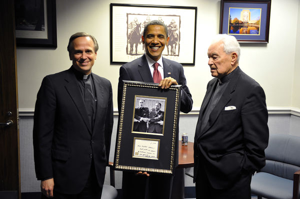 Father Jenkins, President Obama, Father Hesburgh
