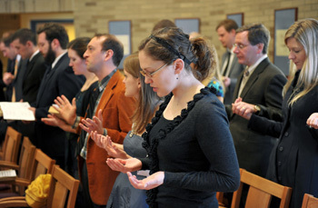 Prayer service in Malloy Hall