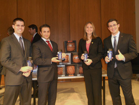 Zachary Schneider (’13), Michelle Purvis ( ’13), John Vicente ( ’13) and David Young ( ’12)