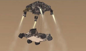 A depiction of NASA's Curiosity rover