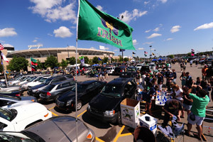Tailgate party next to the stadium