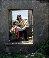 Elizabeth Elliott and Claire Brown on Inishark Island, Ireland